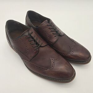 La Milano “Keith” Wingtip Oxford Shoes Brown Leather Brogue Dress Shoes 10.5